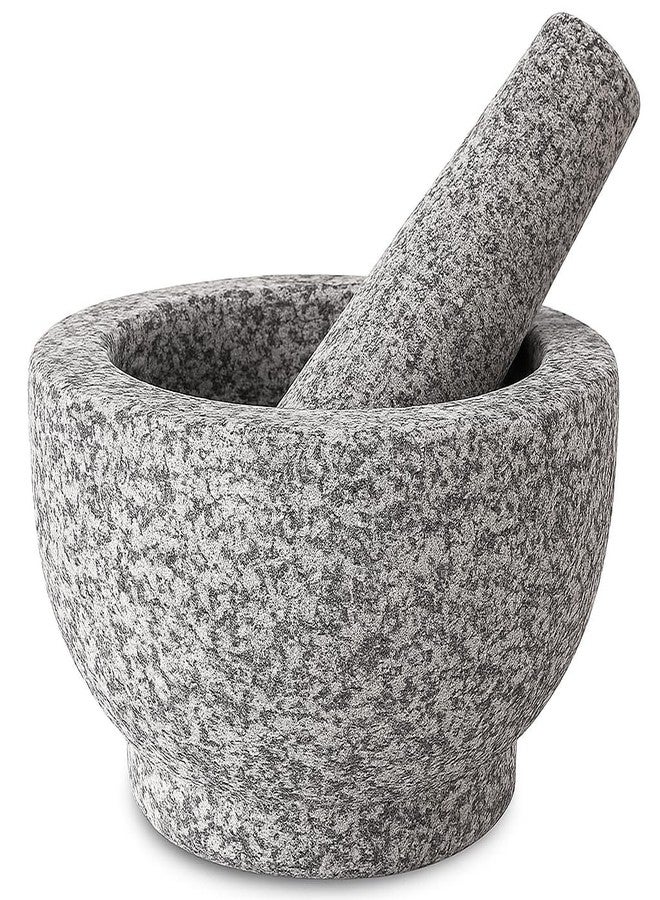 EZAHK Mortar and Pestle Set Stone | Ginger Garlic Crusher for Kitchen Unpolished Heavy Stone Material | Best Masher Kitchen Tool | okhli and musal 5INCH - Image 1